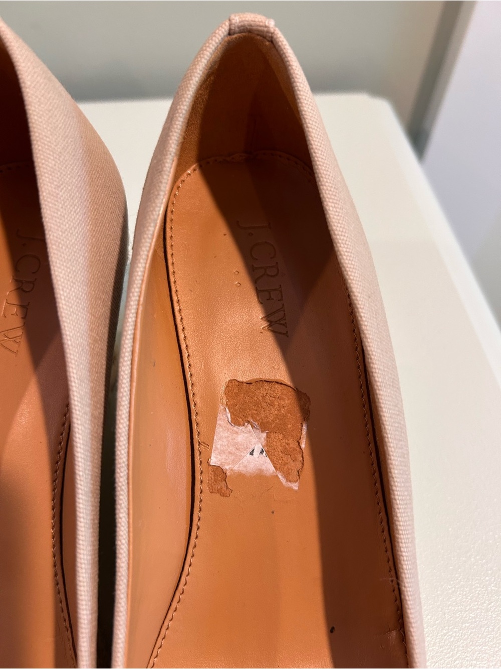 J.Crew Beige Canvas Espadrille Wedge Heels Size 7.5 Neutral Platform Pumps - Picture 8 of 8